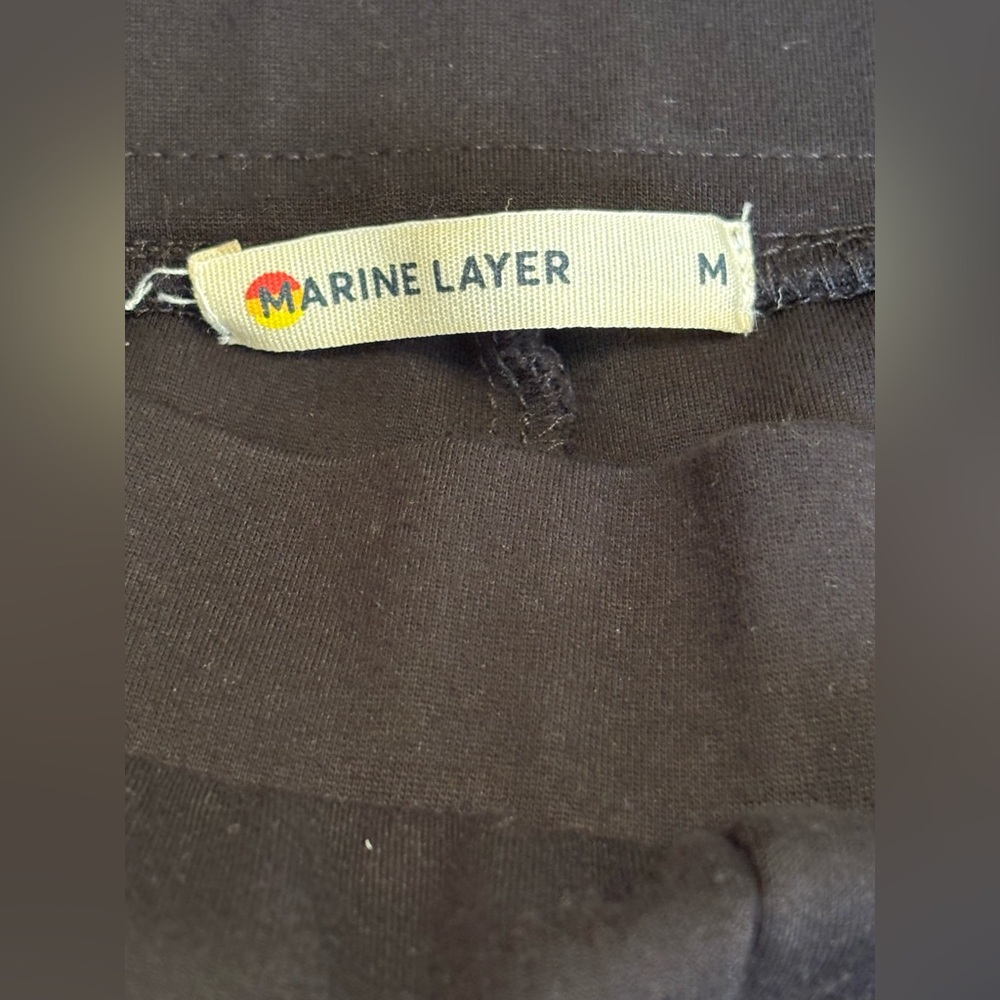 Marine Layer Black Kick Flare Pull On Cropped Pants Size M Like New - Picture 5 of 9